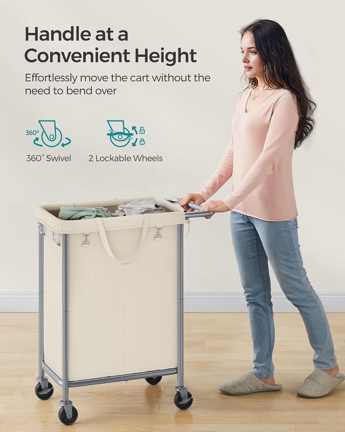 2 Compartment Laundry Cart