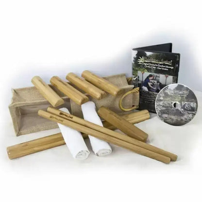 Bamboo-Fusion Chair Stick Set with DVD, four carbonized bamboo sticks plus training media