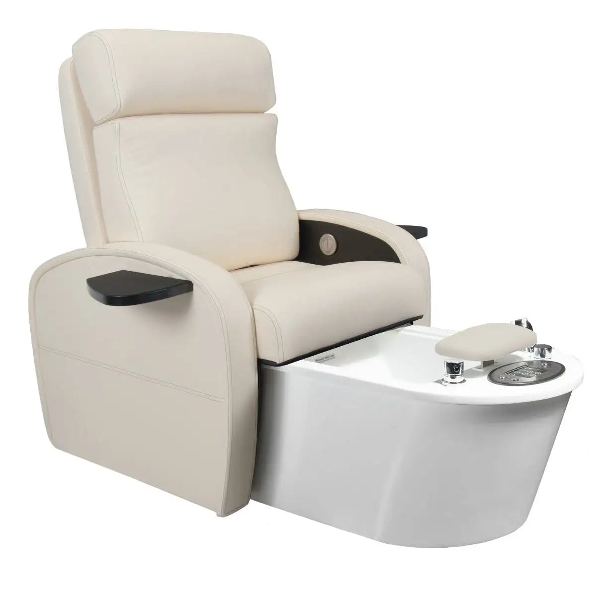 LEC Contour pedicure chair, vanilla with side trays