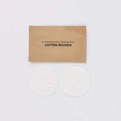 Tess dual-layer 100% cotton rounds in 2-pack FSC-certified kraft sachet