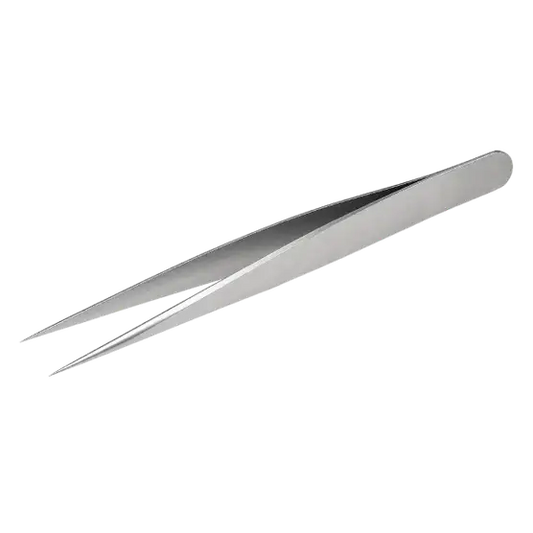 Stainless steel ultra fine tip tweezer for precision brow detailing and lash isolation