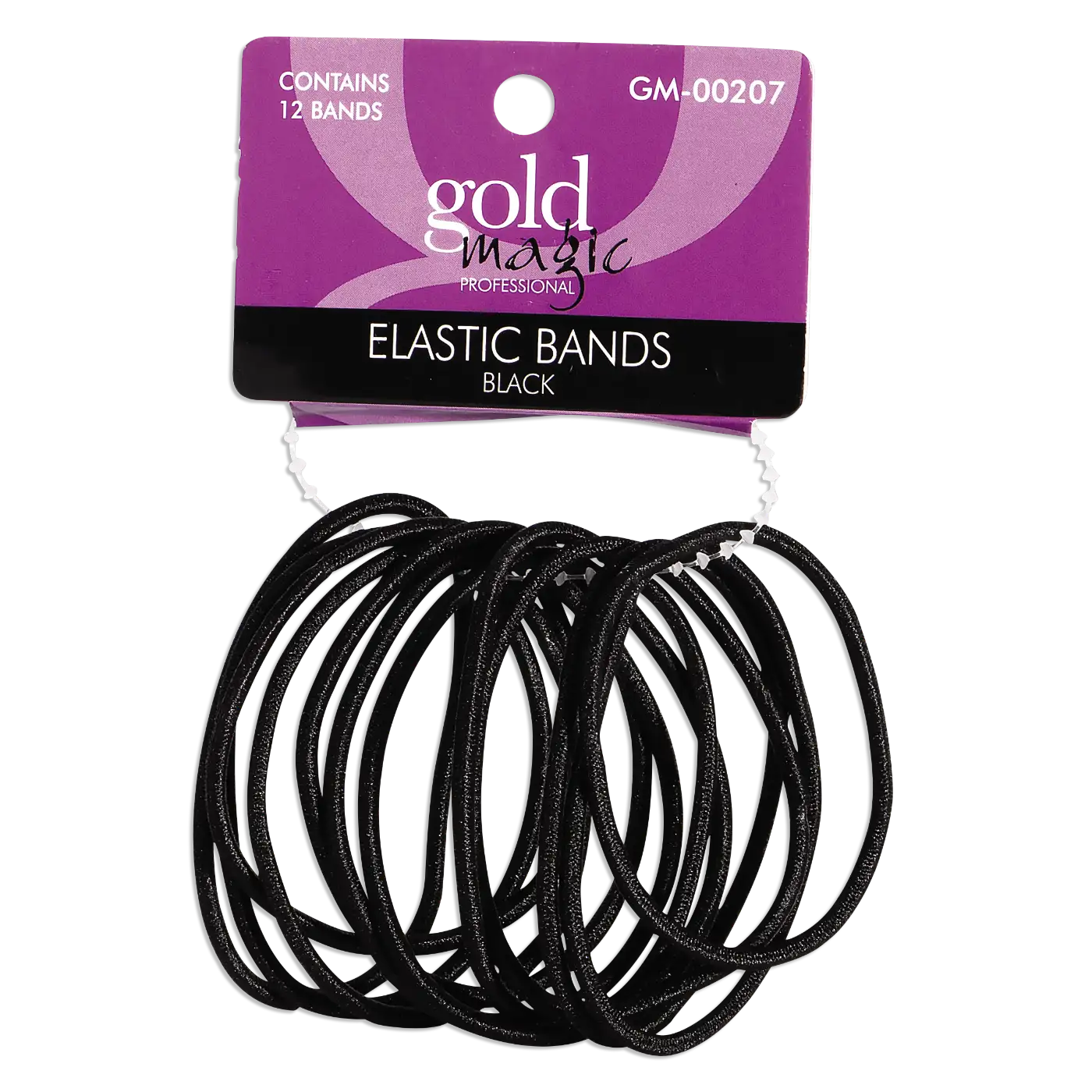 Gold Magic Professional Elastic Hairbands - 12 Count
