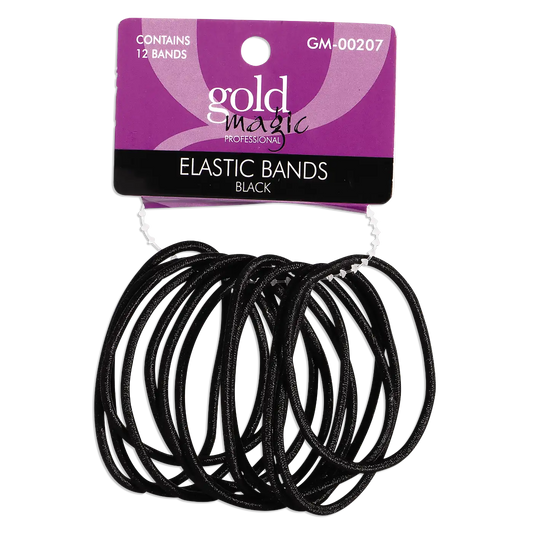 Gold Magic Professional Elastic Hairbands - 12 Count
