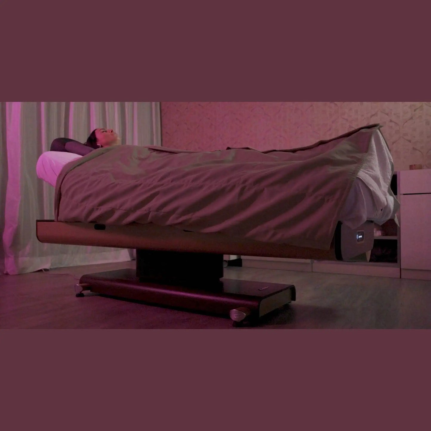 LEMI ThermoSoft-V Classic 3 Motor Electrically Height, Back and Leg Adjustable Multifunctional Spa Table With Heated Blankets, Vibro Acoustic Technology, and Handset Control