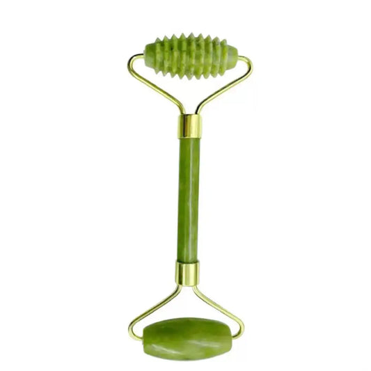 Dual Action Jade Roller-Ridged and Smooth Roller