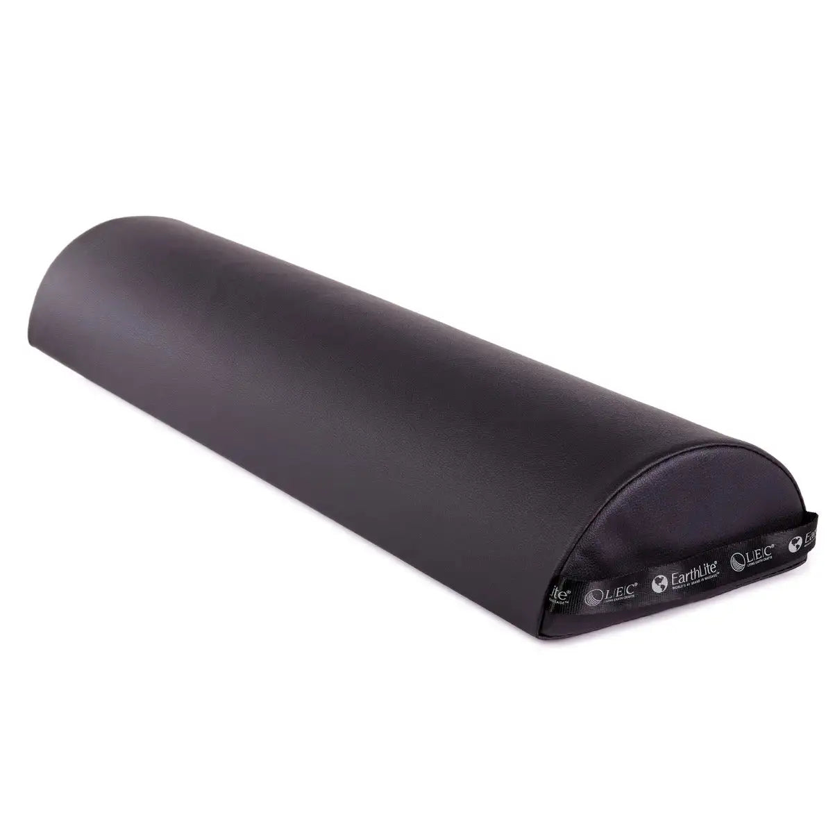 Earthlite DuraBolster jumbo half-round bolster in black, 4.5 by 9 by 29 inches, wipe-down upholstery