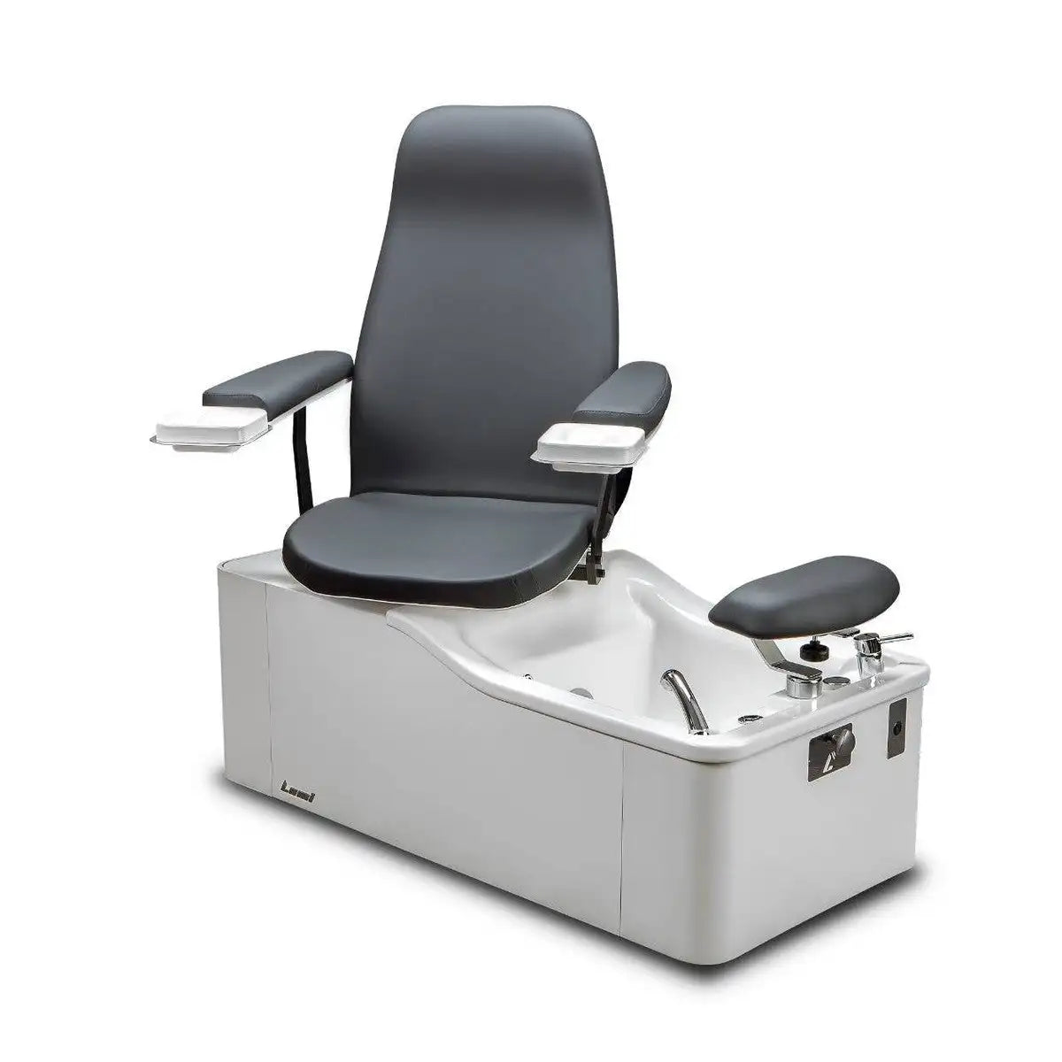 Elba Manually Adjustable Pedicure Spa Chair With Pipeless Hydromassage Pedicure Tub, Manicure Dishes, 180° Rotation Seat and Adjustable Foot Support