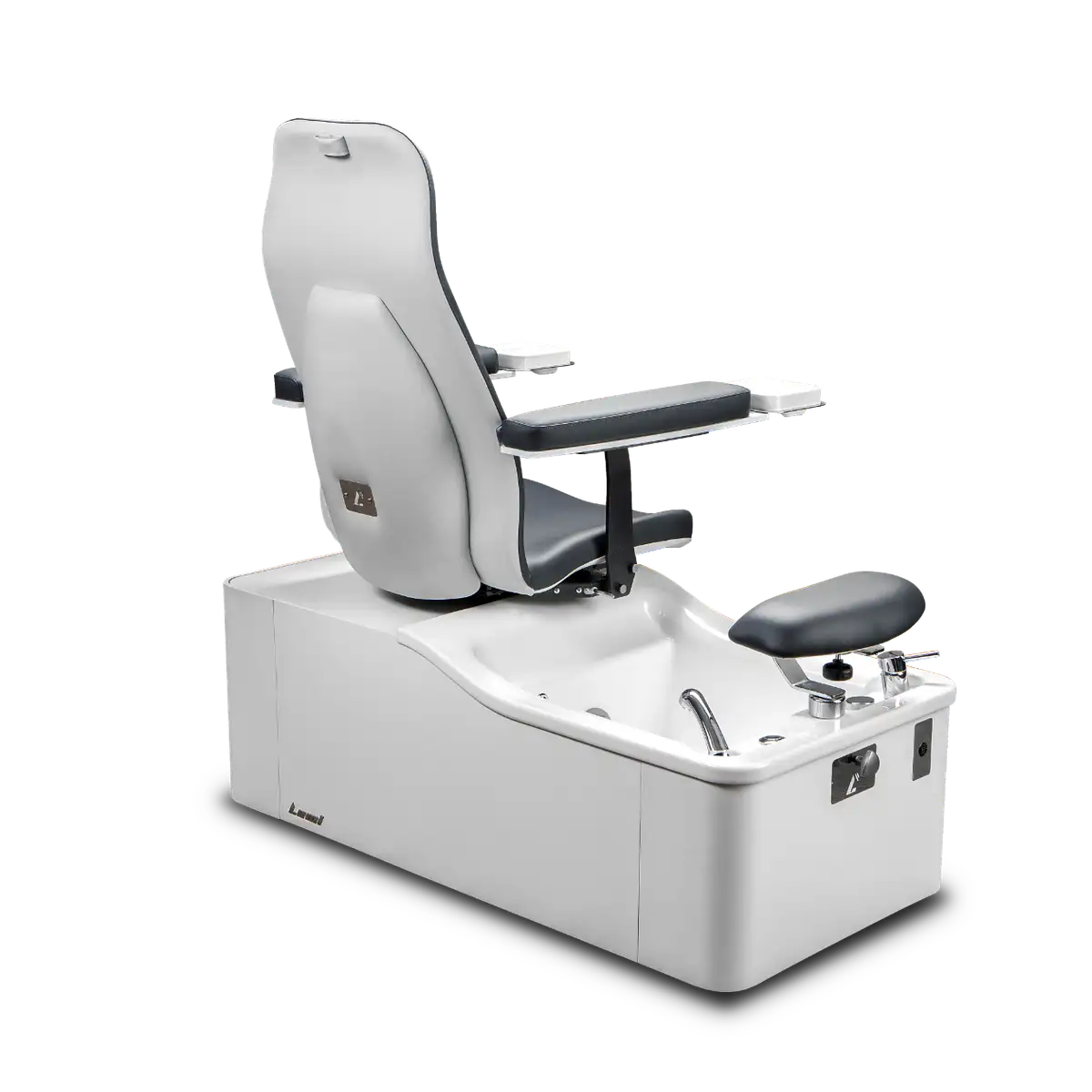 Elba Manually Adjustable Pedicure Spa Chair With Pipeless Hydromassage Pedicure Tub, Manicure Dishes, 180° Rotation Seat and Adjustable Foot Support