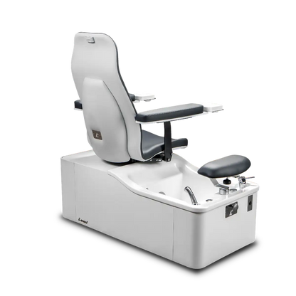 Elba Manually Adjustable Pedicure Spa Chair With Pipeless Hydromassage Pedicure Tub, Manicure Dishes, 180° Rotation Seat and Adjustable Foot Support