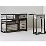 Belava Elora 4-piece complete set, manicure table dolly pedicure cart and stool, made in USA