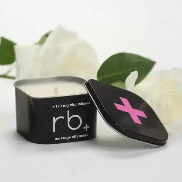 errbshop massage oil candle + cbd    - Rose/Sage 6 OZ