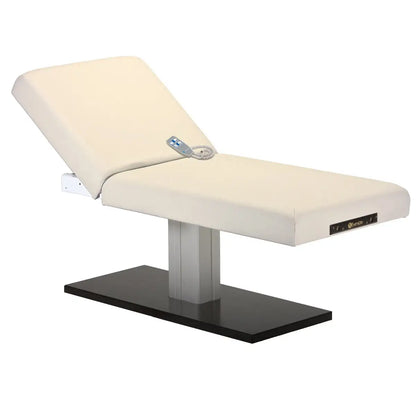 Earthlite Everest Spa electric tilt pedestal table, vanilla creme