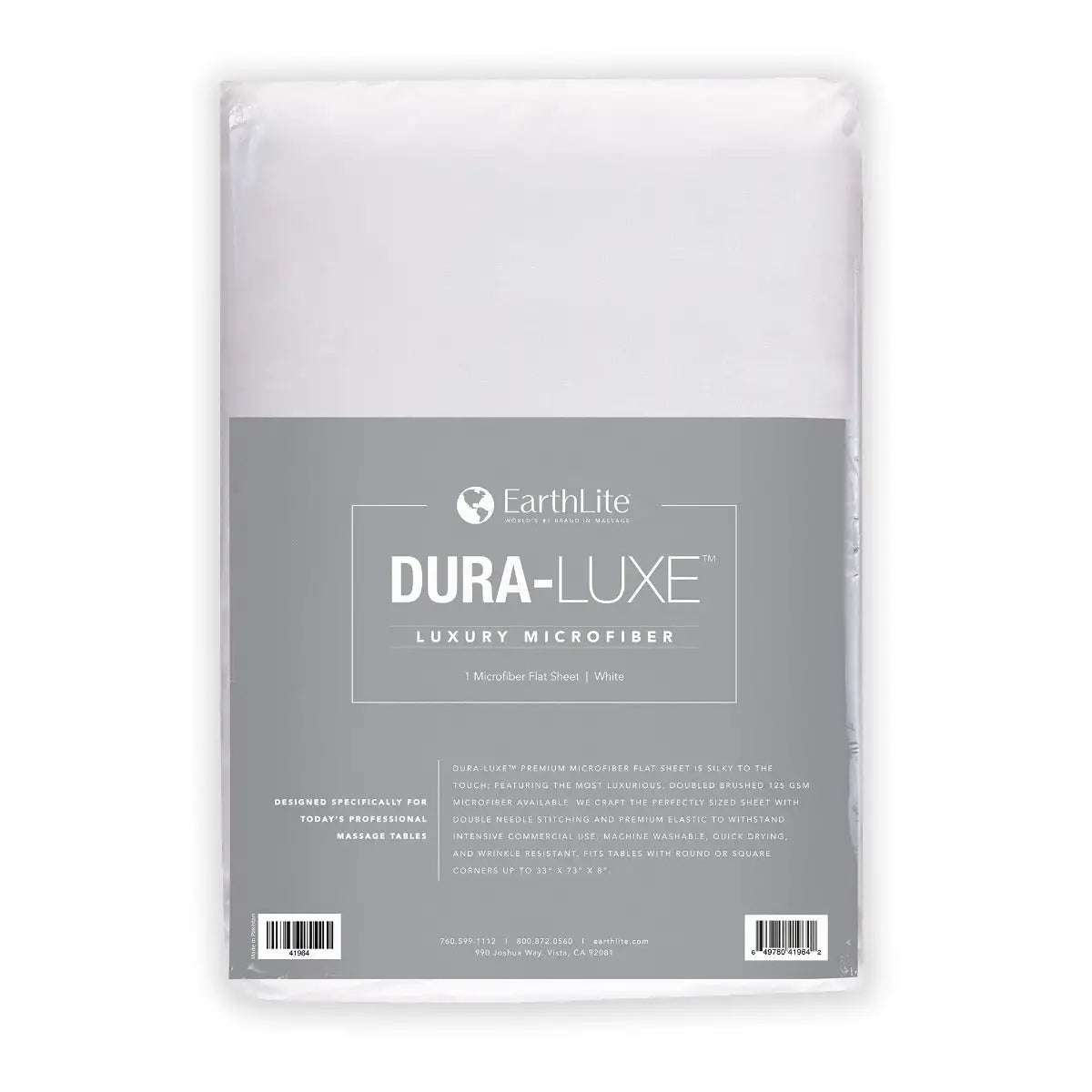 Earthlite Dura-Luxe Microfiber Flat Sheet (Cream or White)