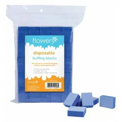 Flowery Disposable Buffing Blocks - 100 Count