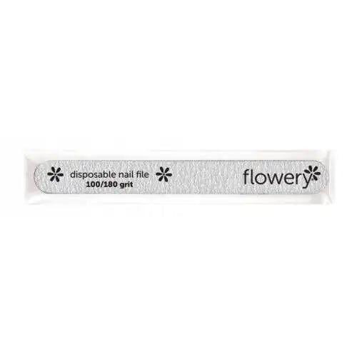 Flowery Disposable Cushion Core Nail File, 100/180 Grit, Silver, 100 ct