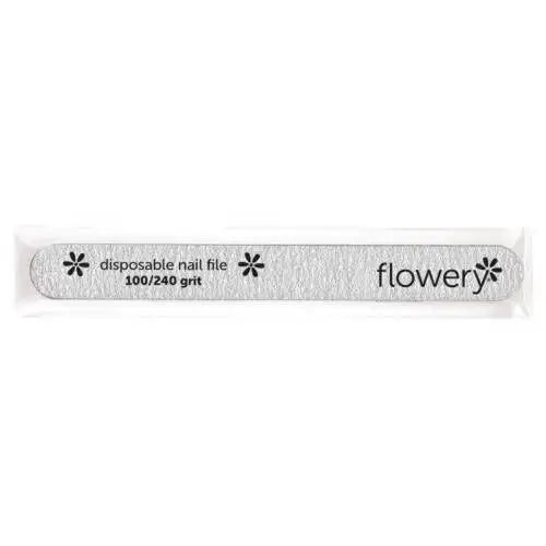 Flowery Disposable Cushion Core Nail File, 100/240 Grit, Silver, 100 ct