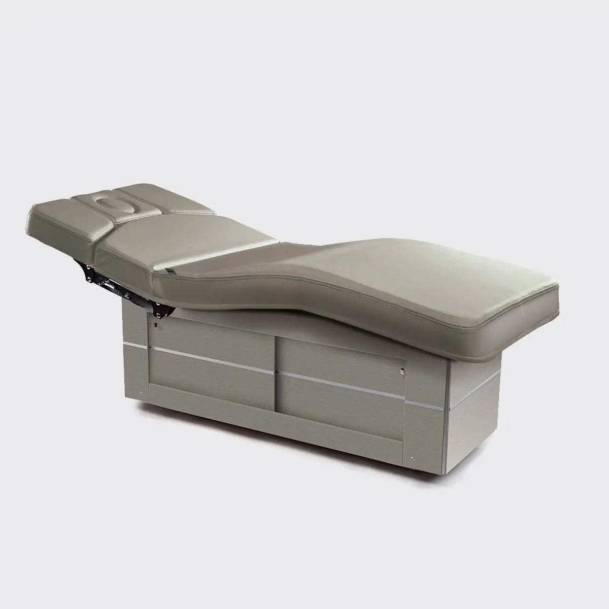 LEMI Florence 3 Motor Electrically Adjustable Height, Back and Legs Multifunctional Spa Table with Storage Cabinet Base, Foot Pedal Control and 4.72" Thick Mattress