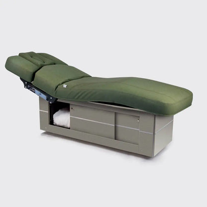 LEMI Florence 3 Motor Electrically Adjustable Height, Back and Legs Multifunctional Spa Table with Storage Cabinet Base, Foot Pedal Control and 4.72" Thick Mattress