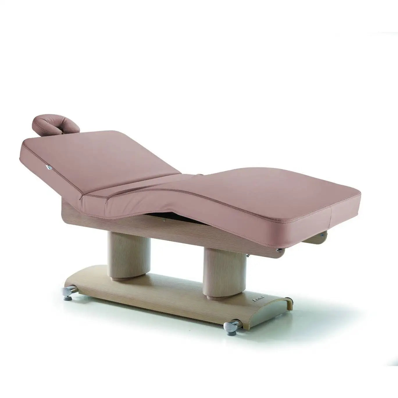 LEMI Gemya Classic 3 Motor Electrically Adjustable Height, Back and Leg Multifunctional Spa Table With Handset Control and 4.72" Thick Mattress - (Natural Frame, Wengé Frame, Milky Frame)