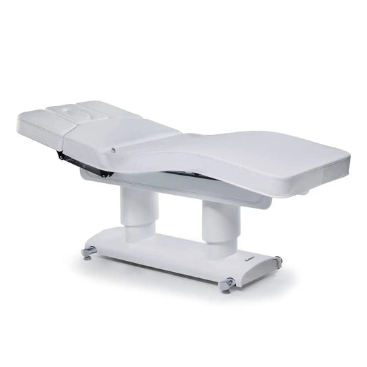 LEMI Gemya Evo 3 Motor Electrically Adjustable Height, Back and Leg Multifunctional Spa Table with Handset Control and 4.72" Thick Mattress - (White Frame, Taupe Frame)