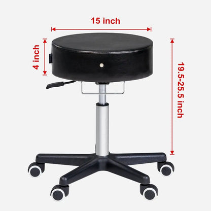 Master Massage Glider Round Hydraulic Stool - Black