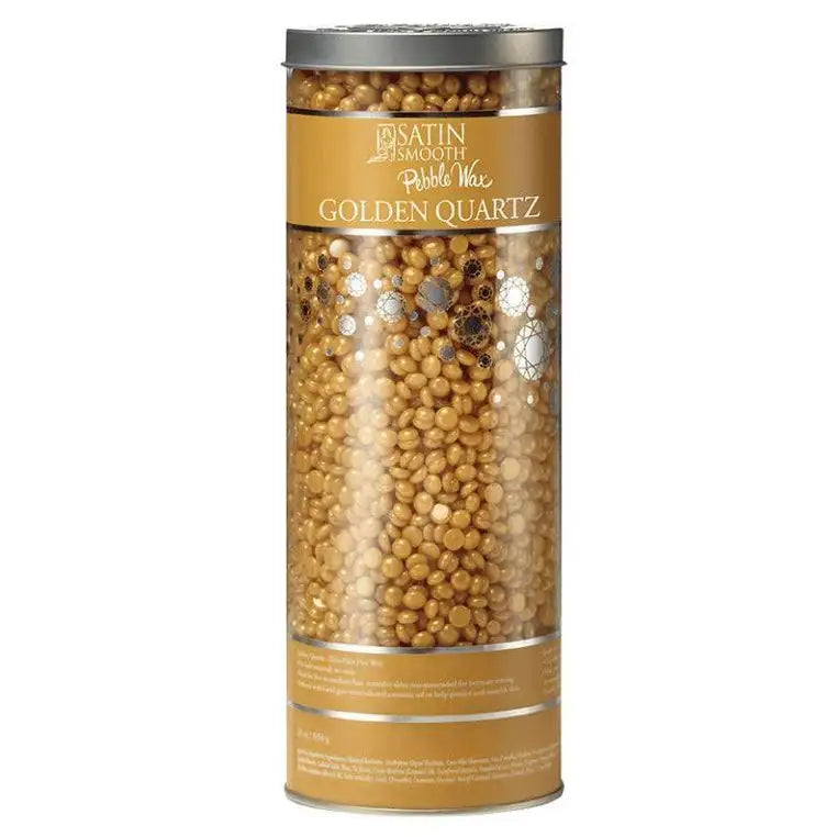 Satin Smooth Quartz Thin Film Flex Pebbles Wax 23 oz, gold thin-film hard wax with colloidal gold and coconut oil