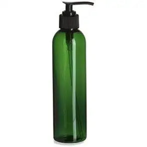 8oz Green PET Cosmo Round Bottle with Pump