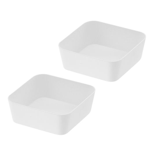Yamazaki Home small steel vanity tray, set of two, shown in white