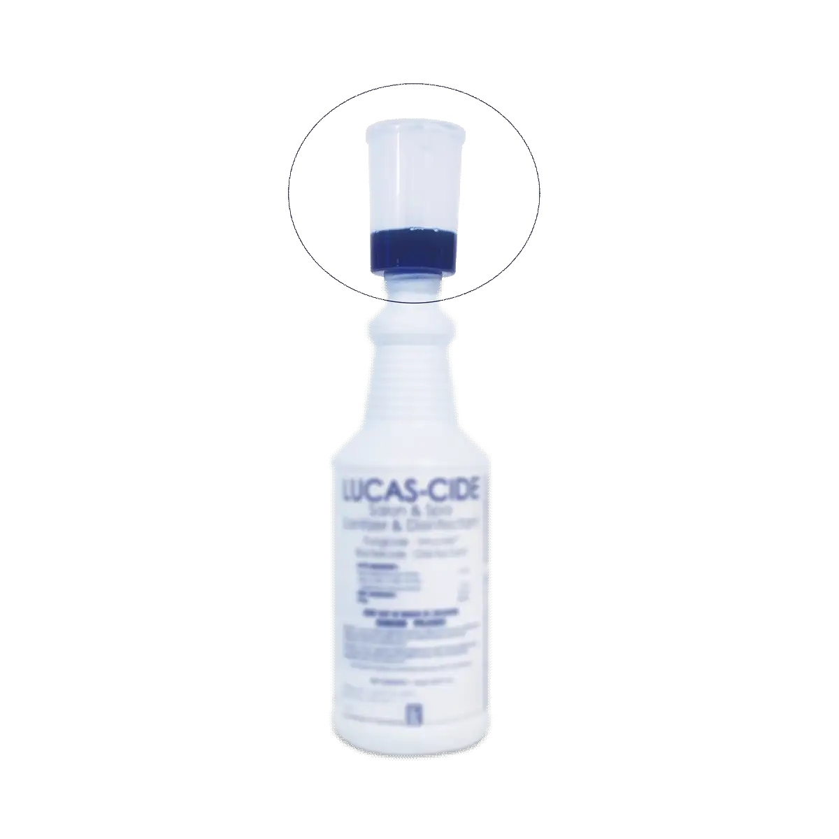 Lucas-Cide squeeze and pour lid for quart bottle with integrated measuring cup