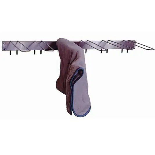 Ideal stainless 6-hook drying rack for shared treatment rooms