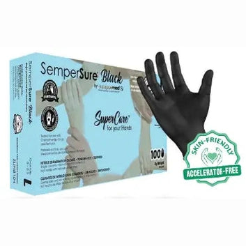 Nitrile Black Exam Glove - Powder Free - Medium - 100 Pack
