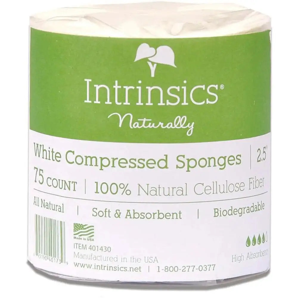 Compressed Sponges White, 75 count