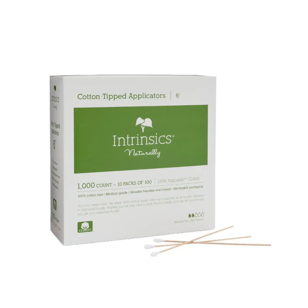 Intrinsics 6" Cotton-Tipped Applicators, 1000 Pack