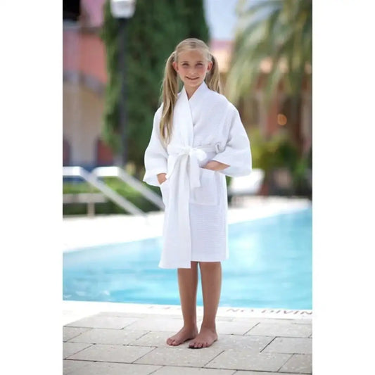 Boca Terry Children's Kimono Waffle Robe - 7-10 Years Old