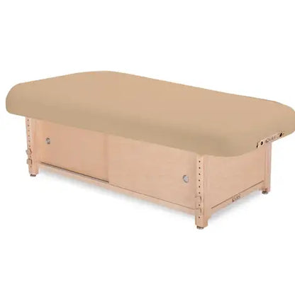 Living Earth Crafts Sonoma flat top massage table with flat end panel cabinet base