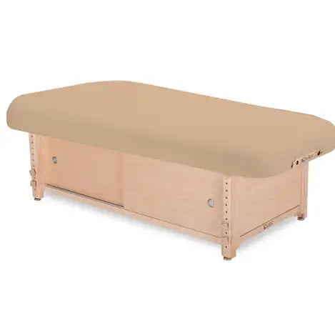 Living Earth Crafts Sonoma Flat Top Massage Table, flat end panel with Cabinet Base