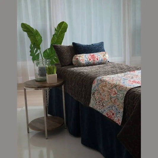 Luxury Therapeutics Pleated Table Skirt - Solid Sapphire