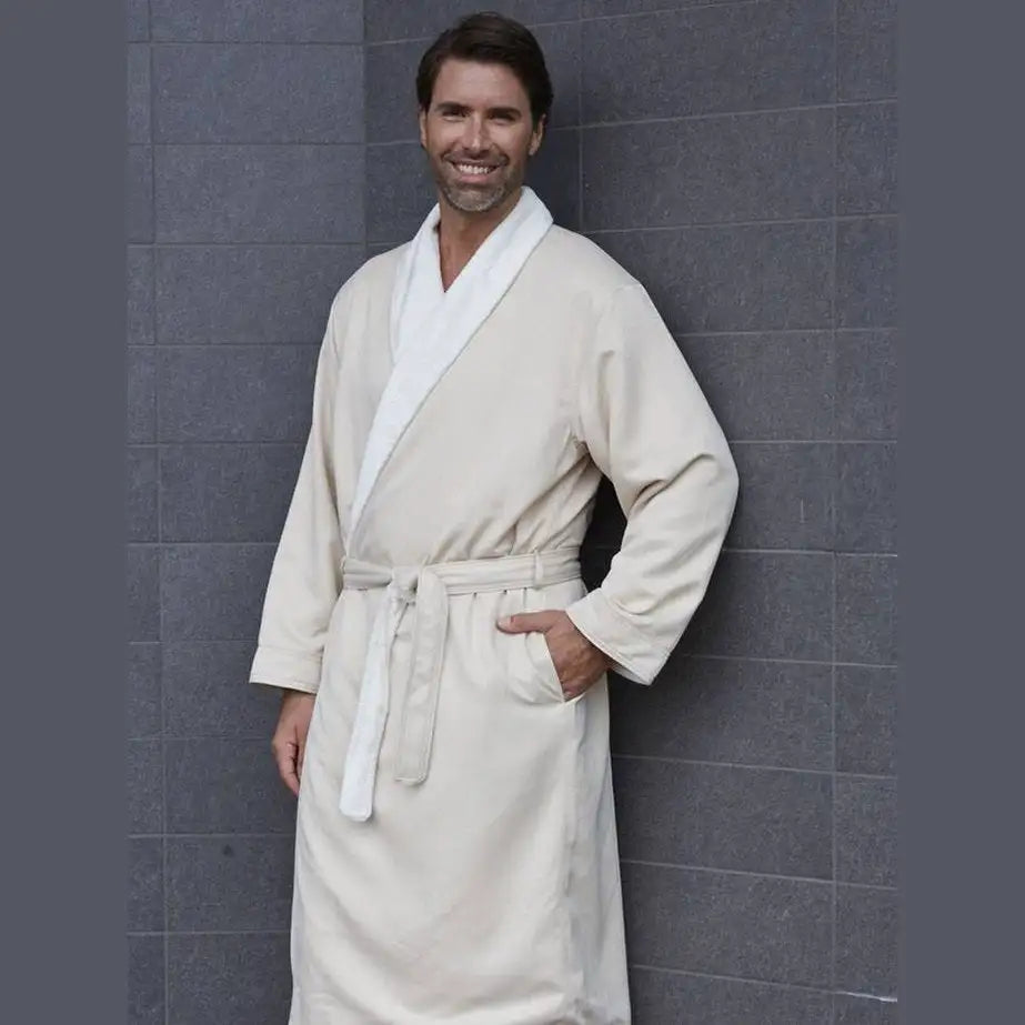Microfiber Shimmer Lined Robe (Natural) - OSFM