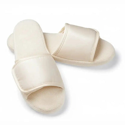 Boca Terry Open Toe Microfiber Slipper - Velcro Closure - S/M