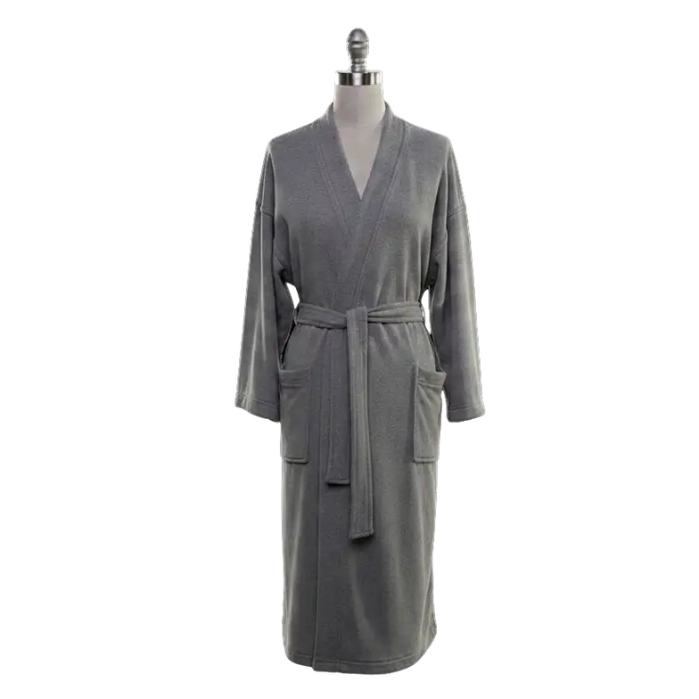 Boca Terry Jersey Fabric Kimono Robe - Grey