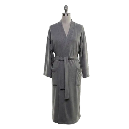 Boca Terry Jersey Fabric Kimono Robe - Grey