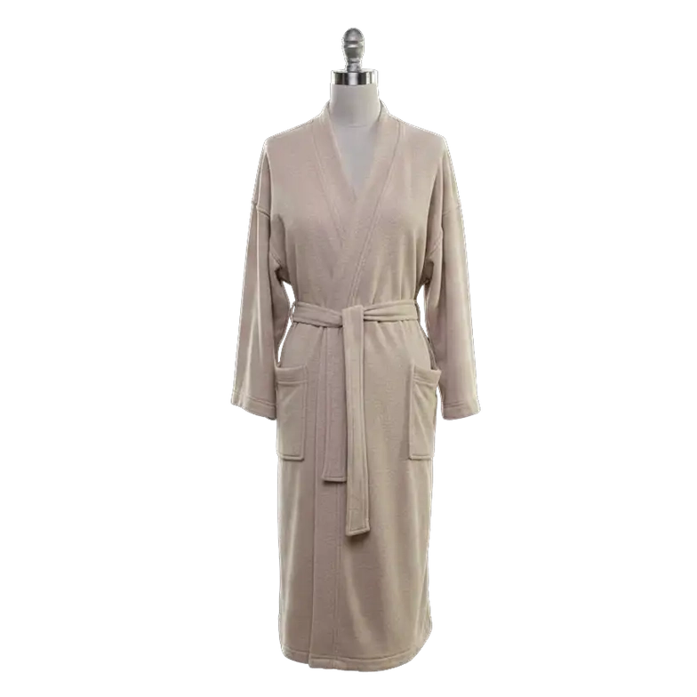 Boca Terry Jersey Fabric Kimono Robe - Ecru