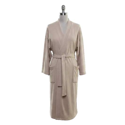 Boca Terry Jersey Fabric Kimono Robe - Ecru