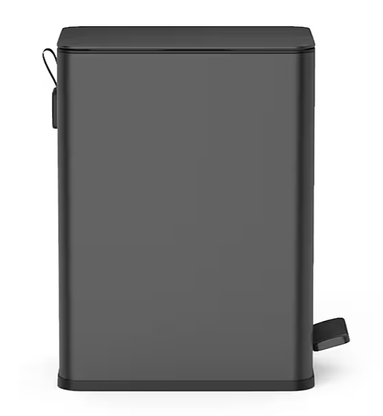 Slim 2.6 Gallon Step Trash Can, Matte Black