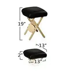 Master Massage black folding stool, beech wood frame detail