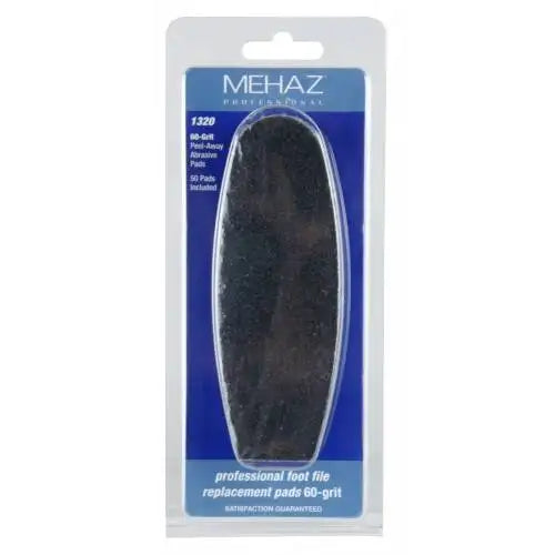 Mehaz Stainless Steel Foot File Easy Peel Pad 60 Grit - 50 ct