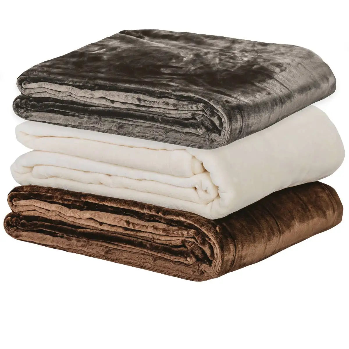 Living Earth Crafts Premium Microfiber Fleece Blanket (Espresso, Cream or Taupe)