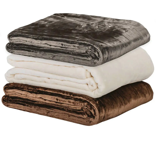 Living Earth Crafts Premium Microfiber Fleece Blanket (Espresso, Cream or Taupe)