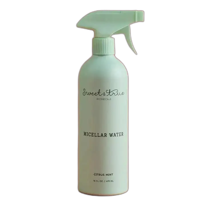 Sweet & True Micellar Cleansing Water Citrus Mint 16 oz pre-sugar prep bottle
