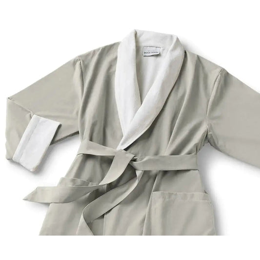 Boca Terry Microfiber Shawl Collar Robe with French Terry Lining - 4XL - Parchment